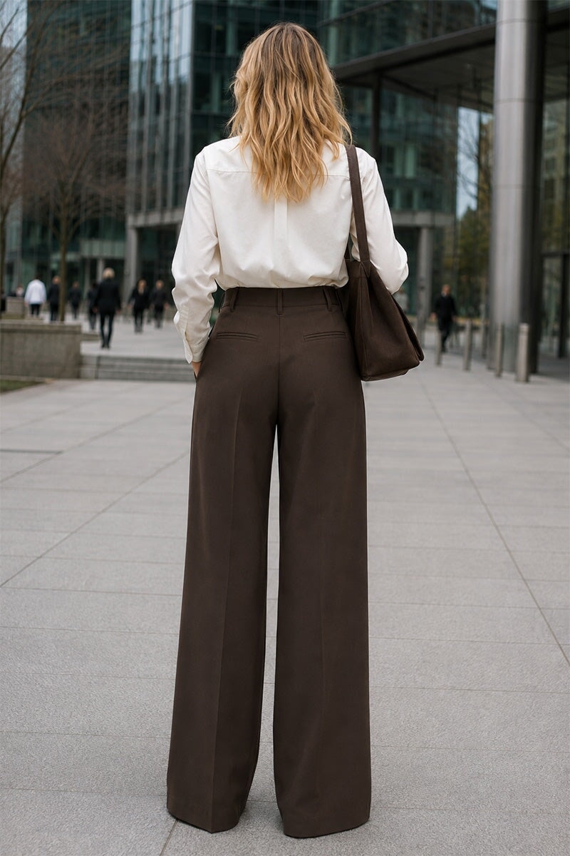 CHOCOLATE WIDE LEG TROUSER