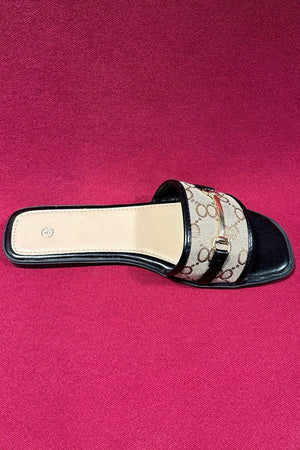BLACK AND CAMEL LOGO GOLD BUCKLE SLIDER