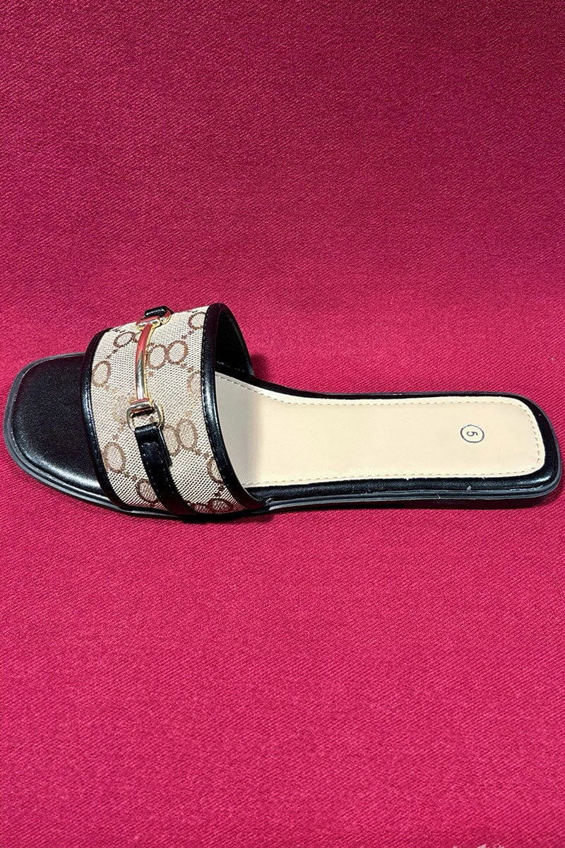 BLACK AND CAMEL LOGO GOLD BUCKLE SLIDER