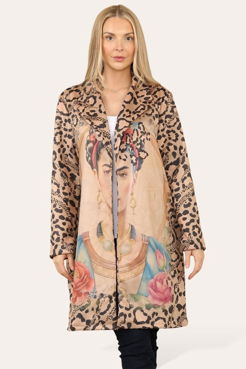 Leopard print suede jacket best sale