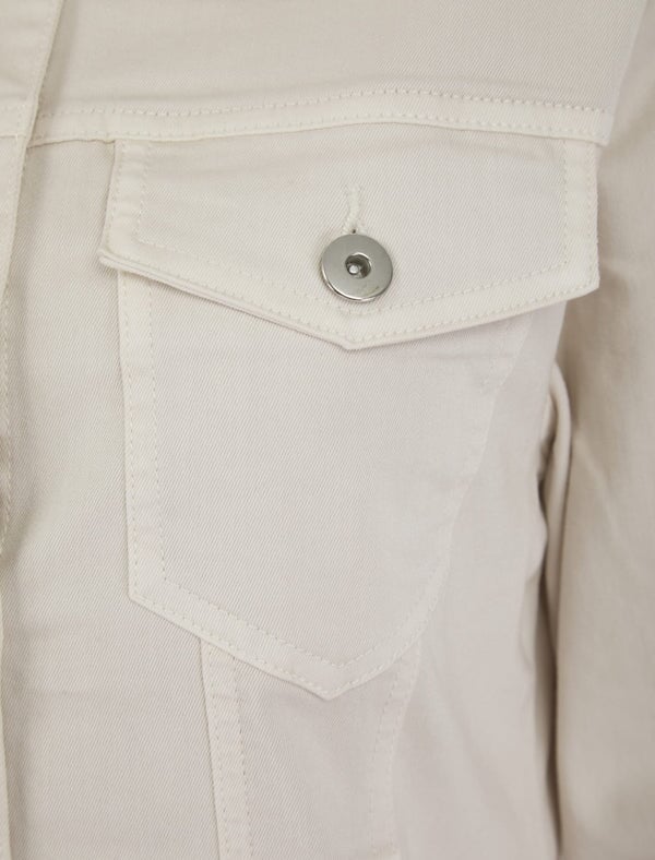 IVORY COTTON STRETCH DENIM JACKET