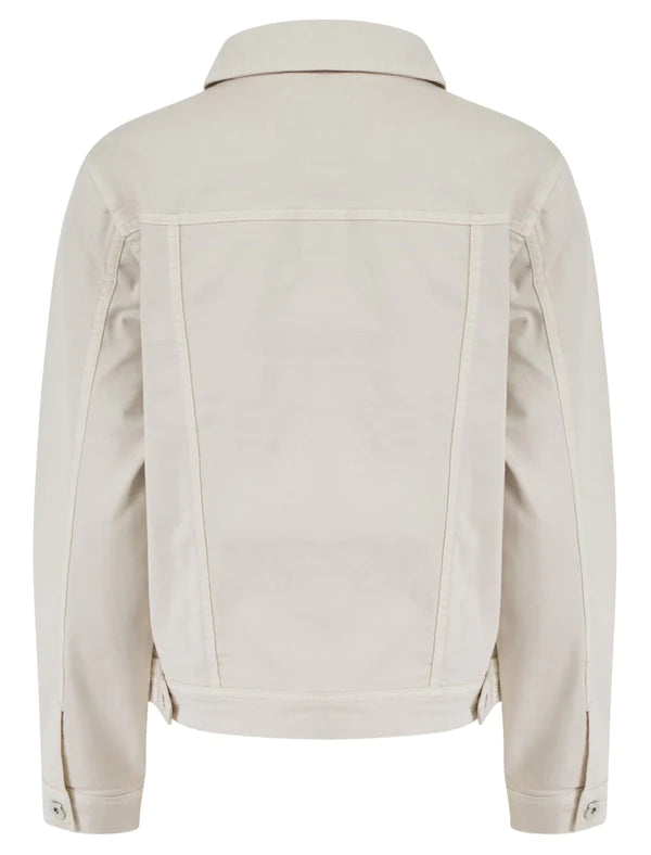 IVORY COTTON STRETCH DENIM JACKET