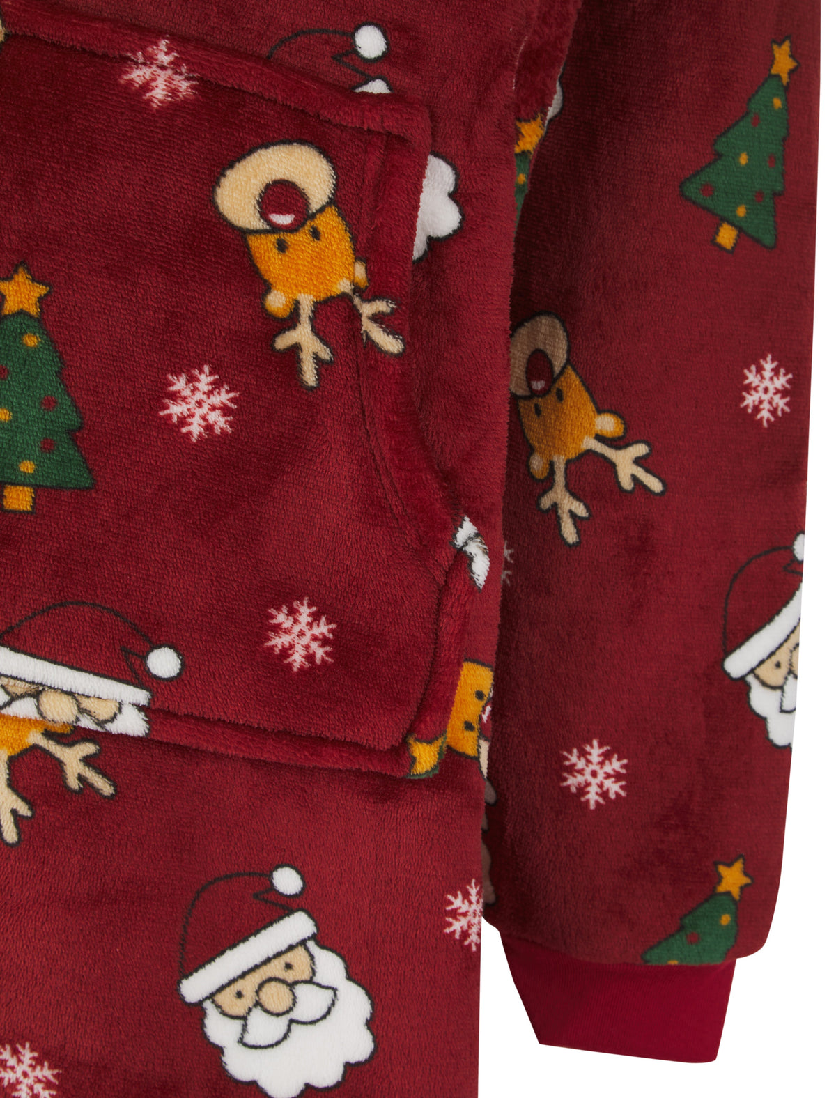 WINE PRINTED JUNIOR OVERSIZED XMAS HOODED SNUGGLE