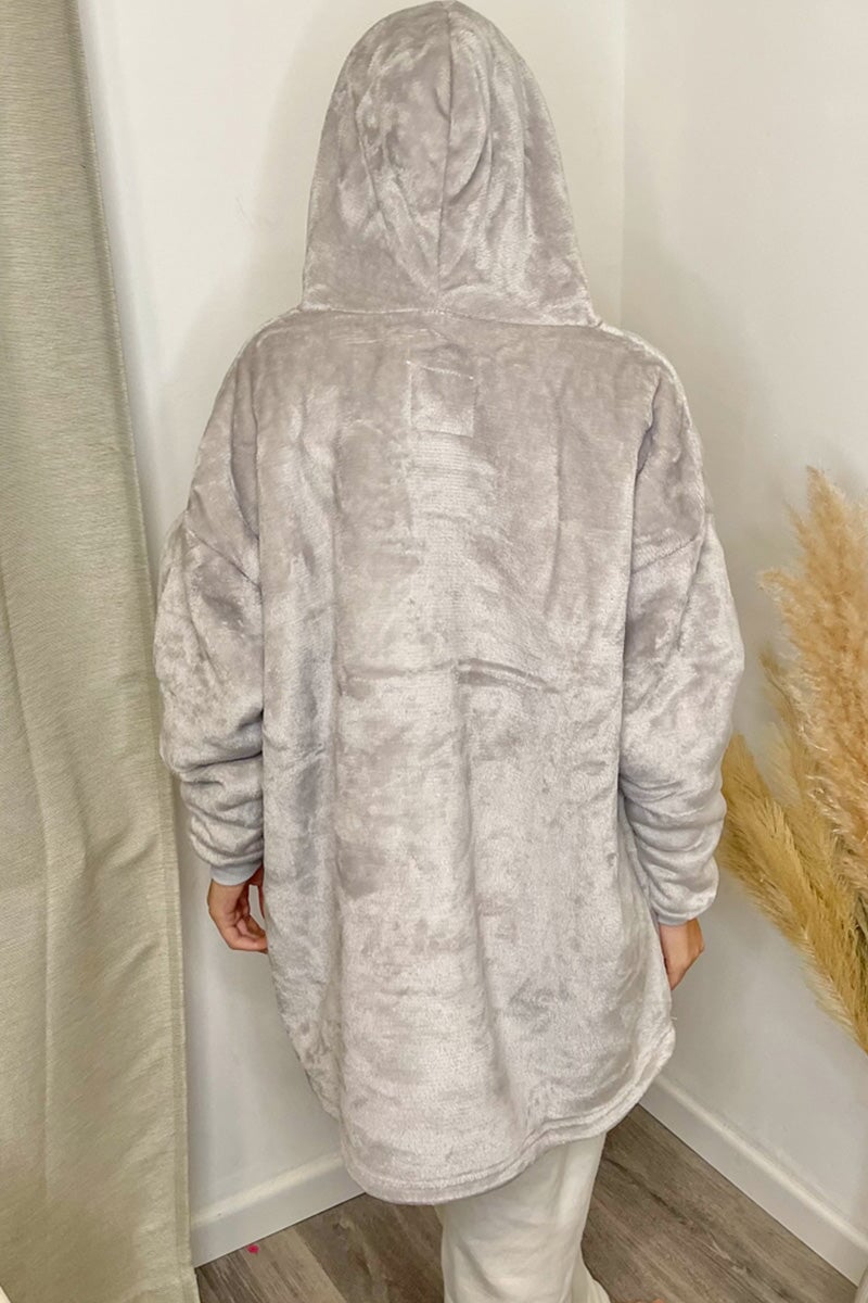 GREY TEDDY JUNIOR OVERSIZED HOODED SNUGGLE