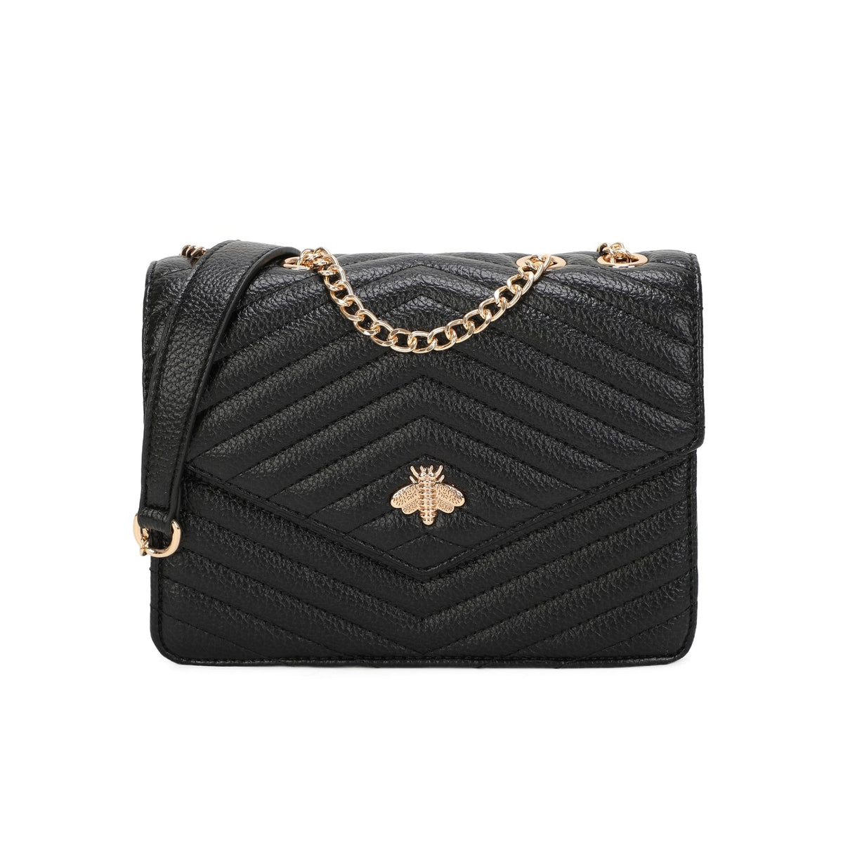 BLACK BEE LOGO QUILTED CROSS BODY BAG