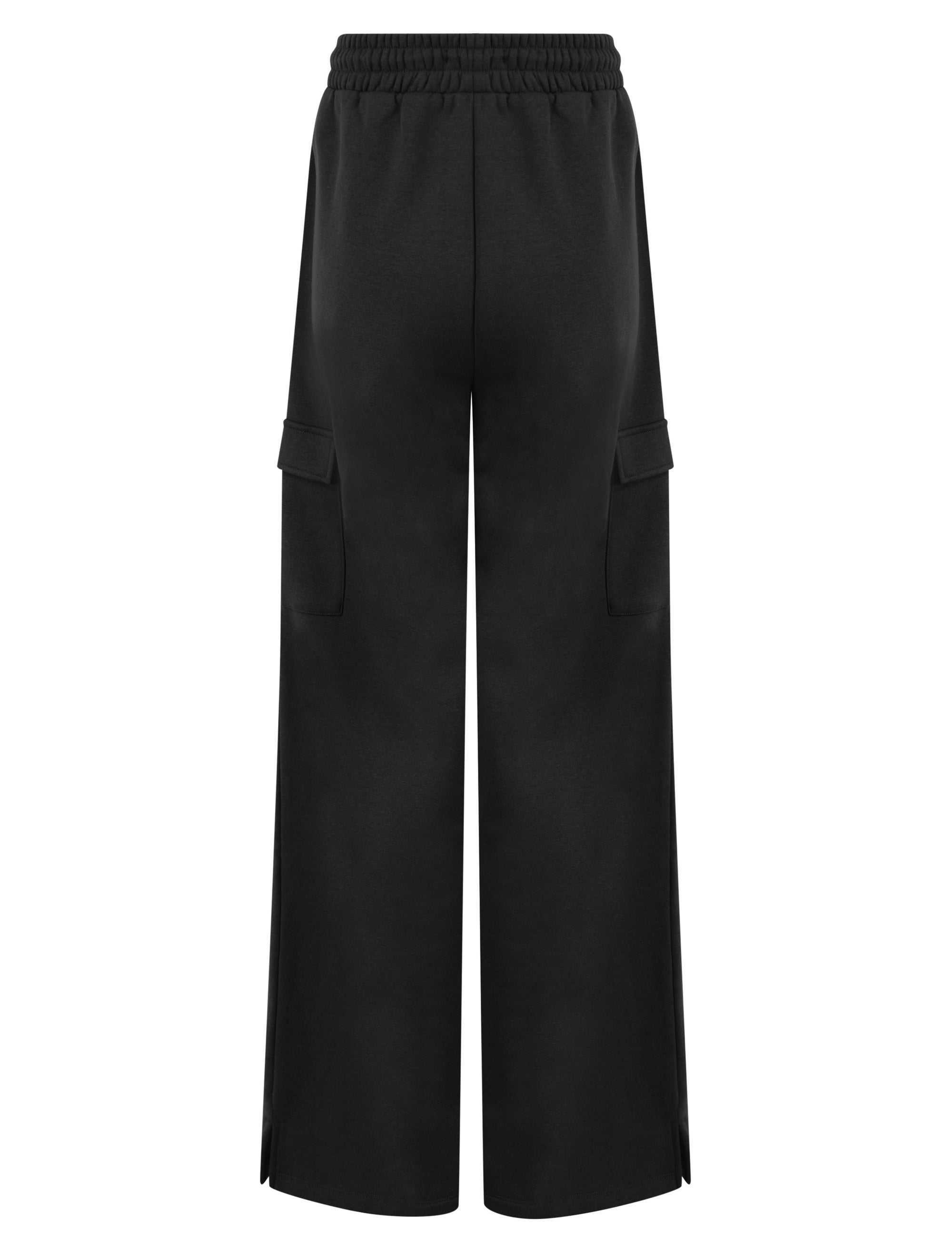 BLACK WIDE LEG COMBAT STYLE JOGGER