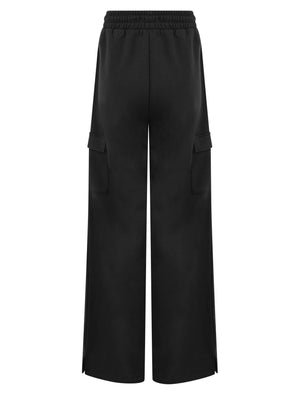 BLACK WIDE LEG COMBAT STYLE JOGGER