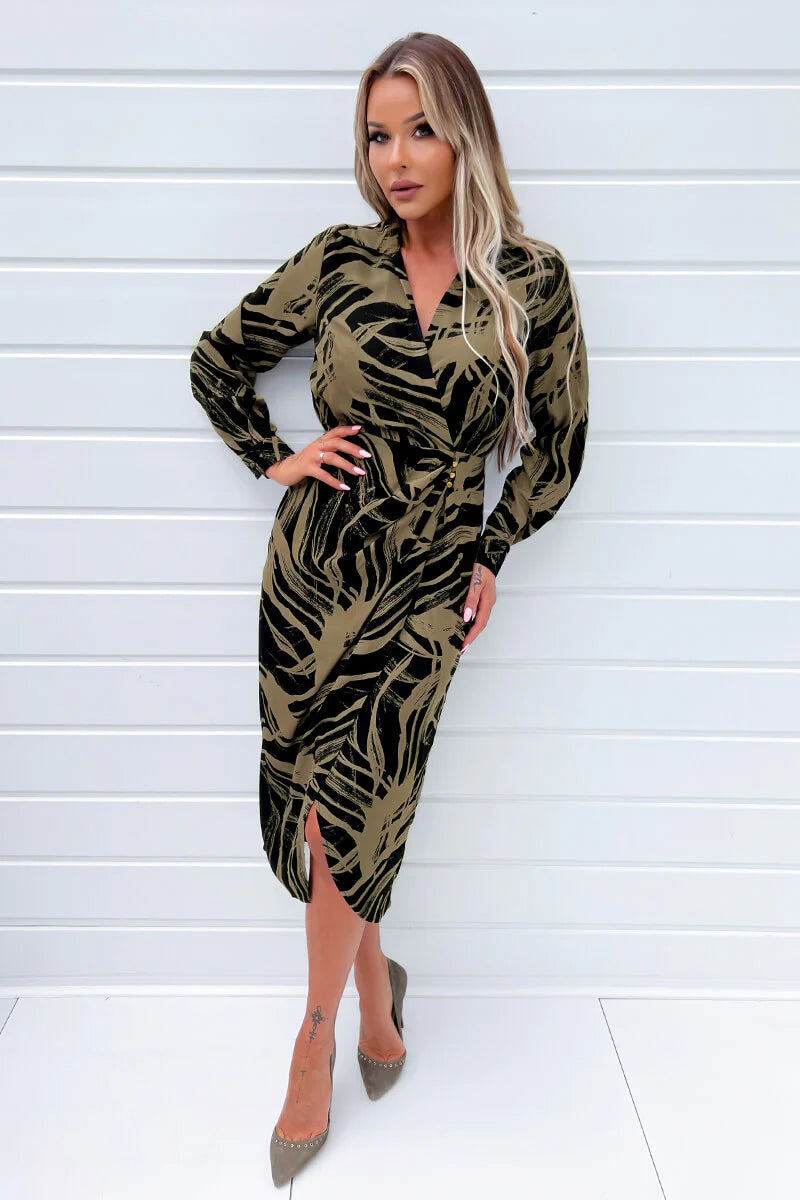 Ax paris animal print wrap outlet dress