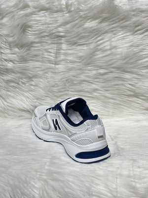 BLUE LOGO LACE UP CHUNKY RUNNER STYLE TRAINER