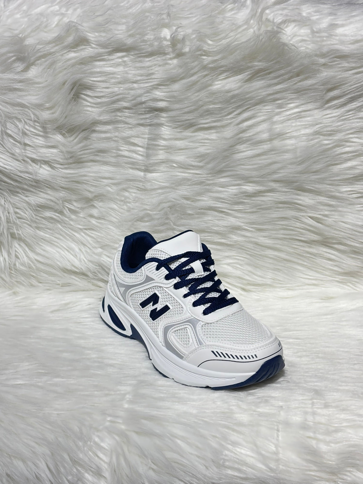 BLUE LOGO LACE UP CHUNKY RUNNER STYLE TRAINER
