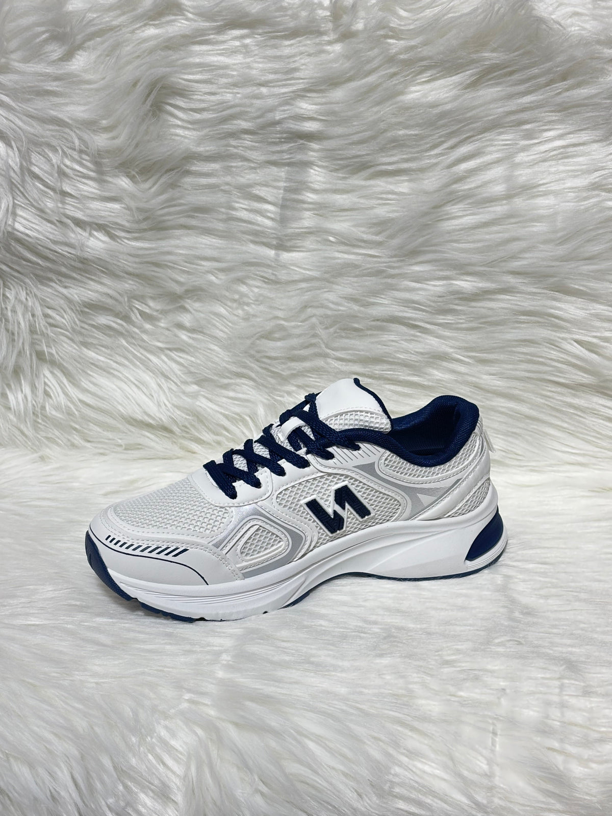 BLUE LOGO LACE UP CHUNKY RUNNER STYLE TRAINER