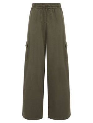 OLIVE WIDE LEG COMBAT STYLE JOGGER