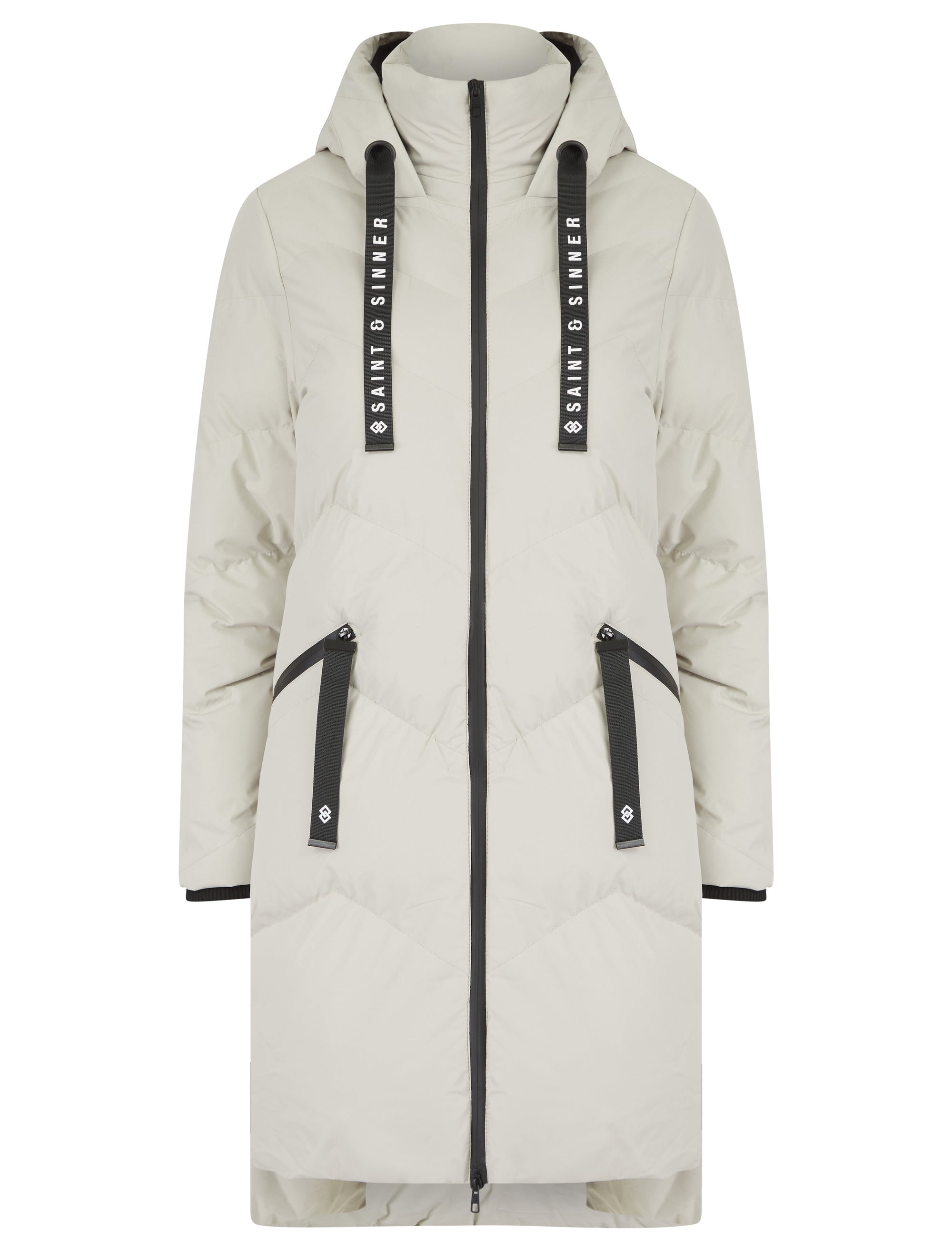 BLACK OVERSIZED WRAP PUFFER COAT - AXP OUTLET