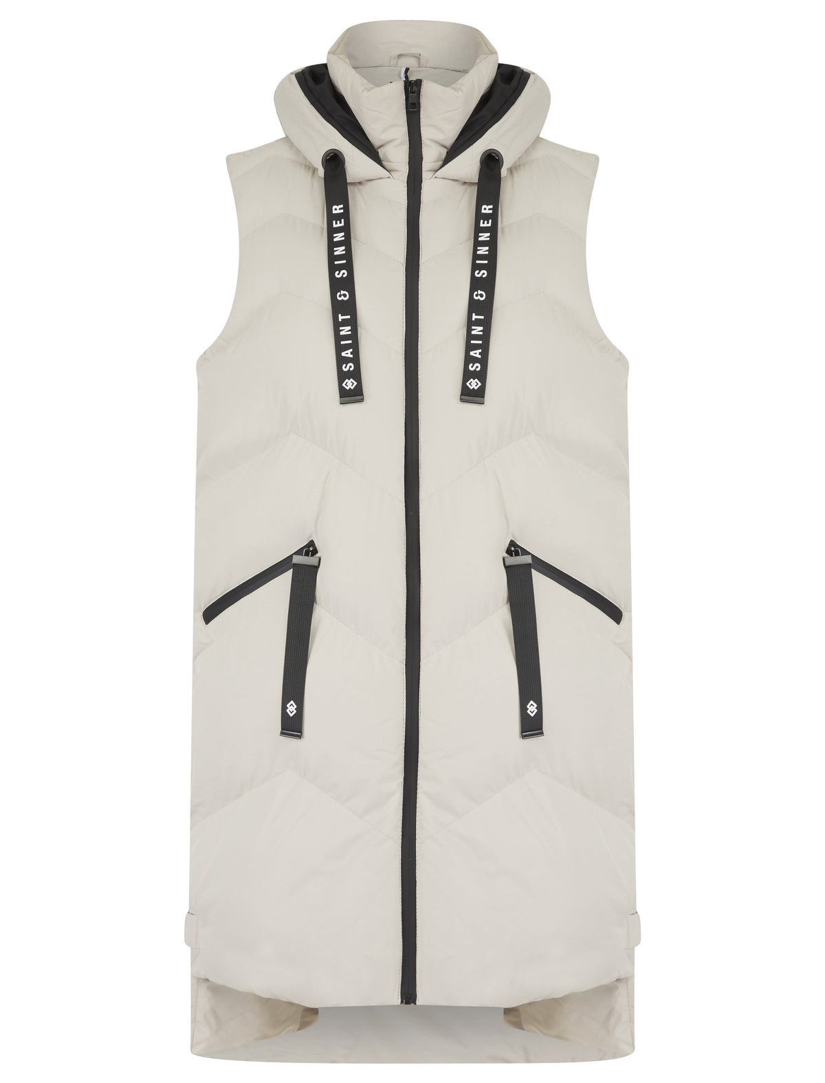 OYSTER HOODED ZIP UP GILET