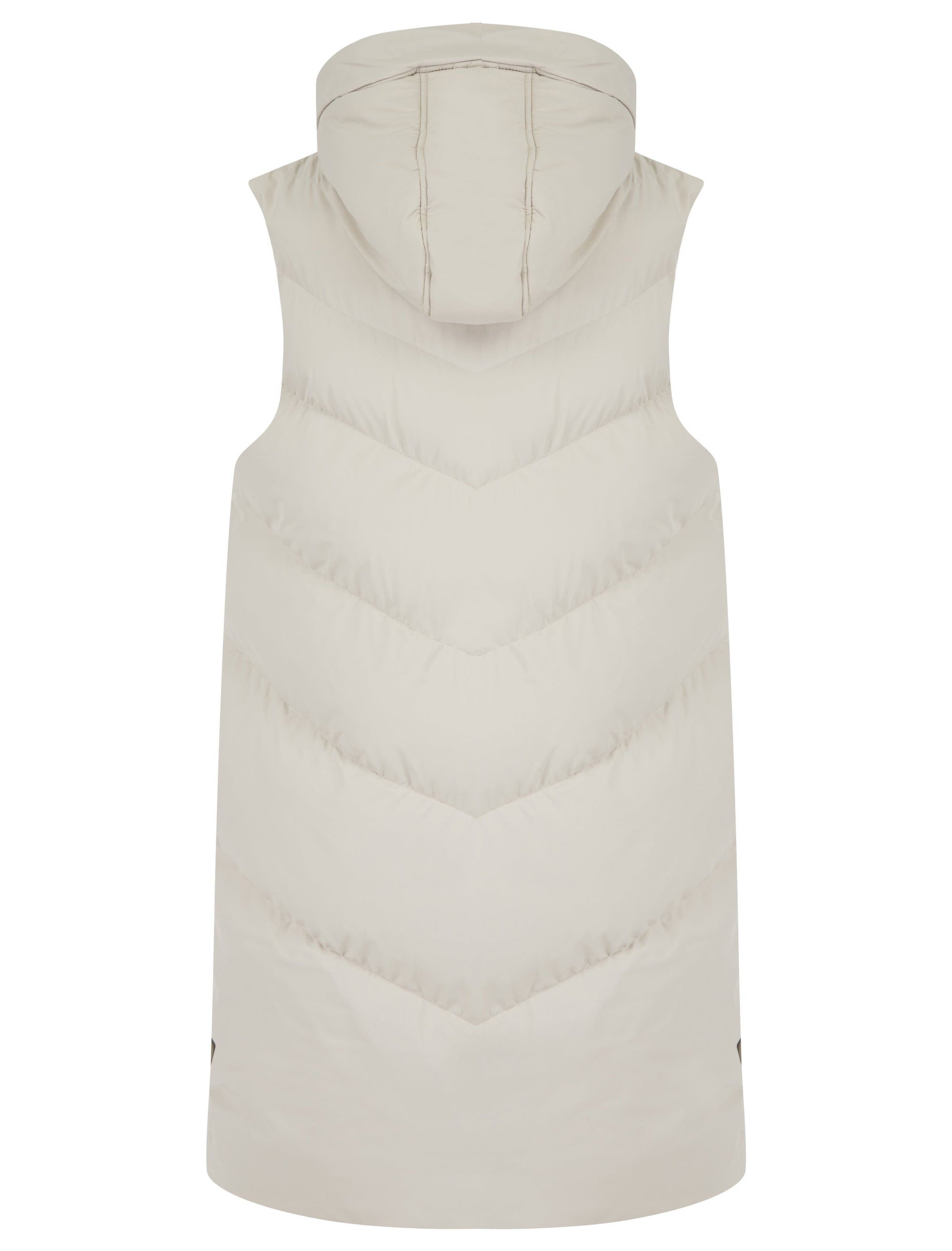 OYSTER QUILTED HOODED PUFFER GILET
