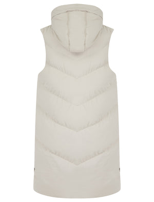 OYSTER QUILTED HOODED PUFFER GILET