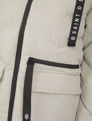OYSTER QUILTED HOODED PUFFER JACKET