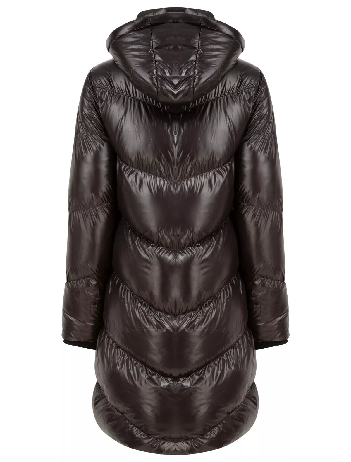 BLACK QUILTED PUFFER HOODED COAT