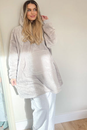 GREY TEDDY OVERSIZED SNUGGLE HOODIE