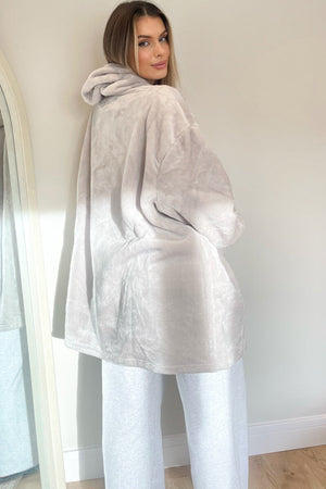 GREY TEDDY OVERSIZED SNUGGLE HOODIE