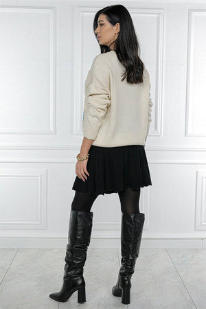 BLACK KNITTED SKIRT