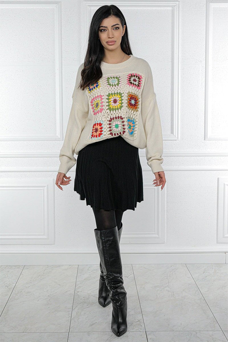 BLACK KNITTED SKIRT