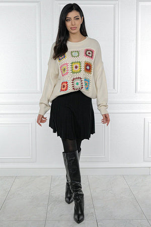 BLACK KNITTED SKIRT