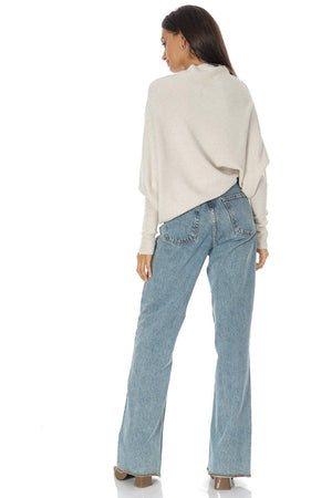 STONE ASYMMETRIC DRAPED KNIT
