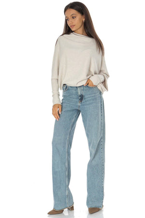 STONE ASYMMETRIC DRAPED KNIT