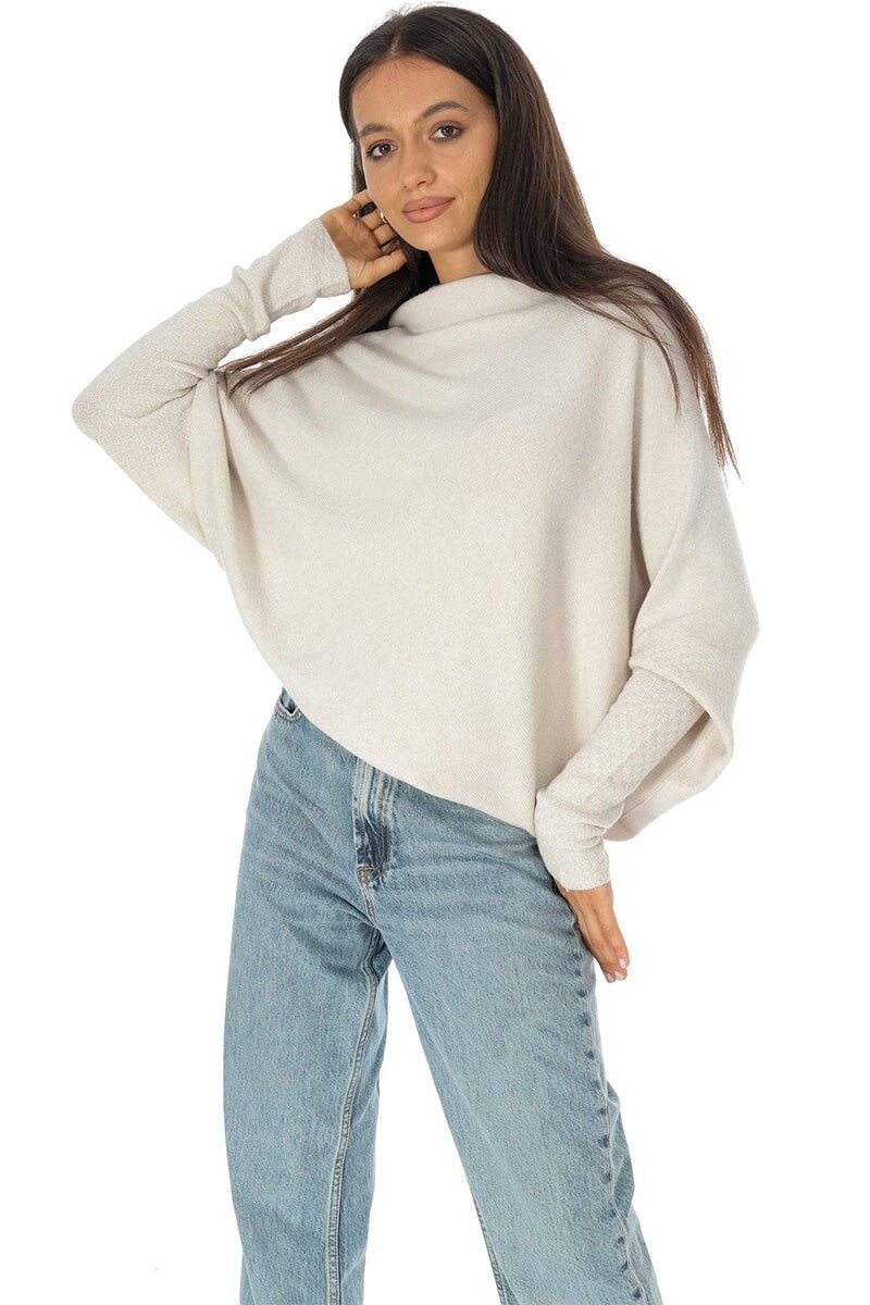 STONE ASYMMETRIC DRAPED KNIT