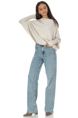 STONE ASYMMETRIC DRAPED KNIT