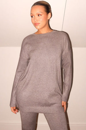 ANTHRACITE STAR KNIT LOUNGEWEAR SET