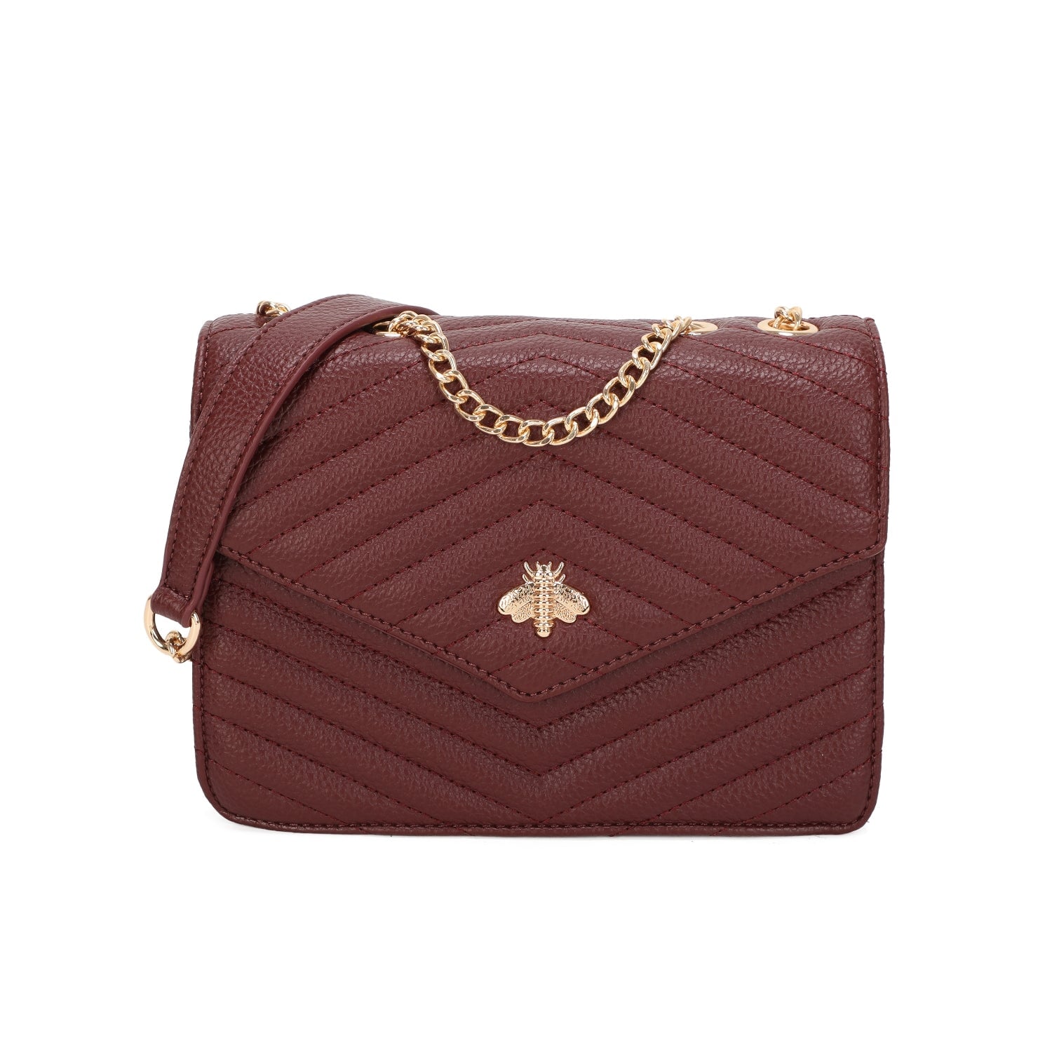 WINE BEE LOGO QUILTED CROSS BODY BAG