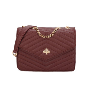 WINE BEE LOGO QUILTED CROSS BODY BAG
