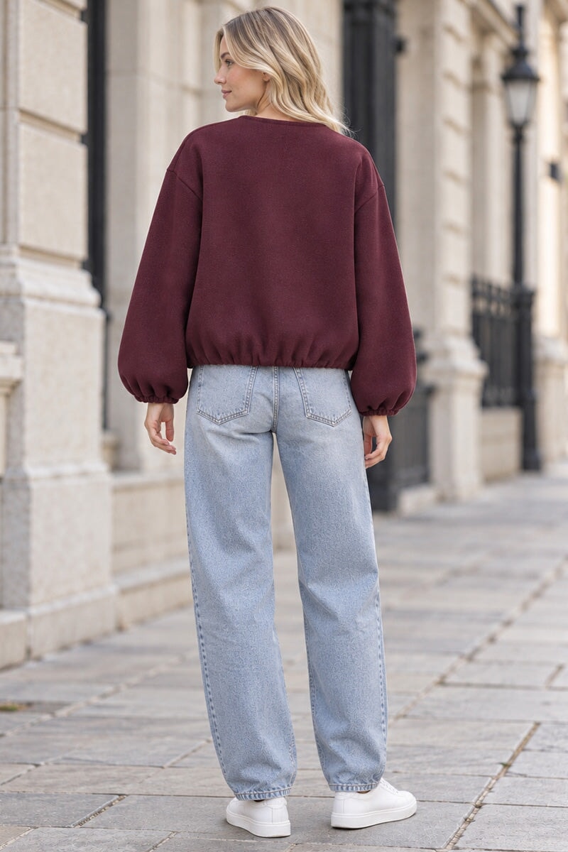 WINE SOFT BOMBER JACKET