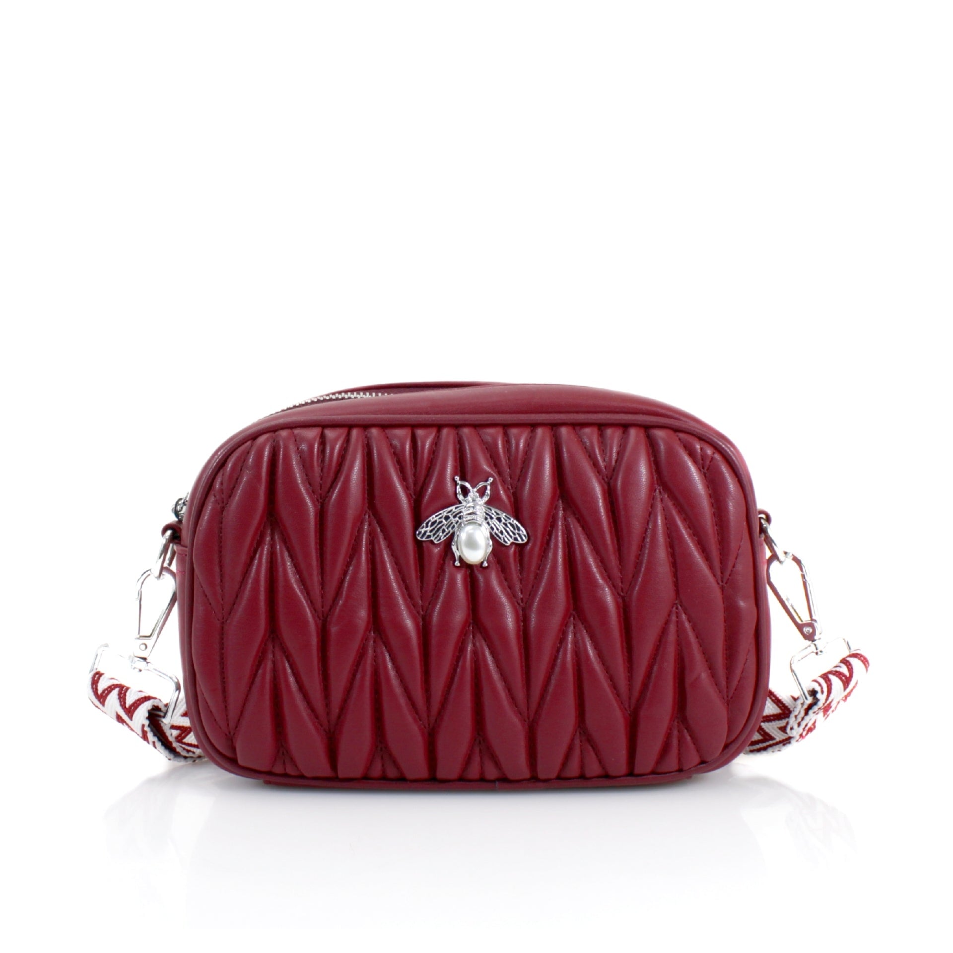 WINE BEE LOGO QUILTED CROSS BODY BAG