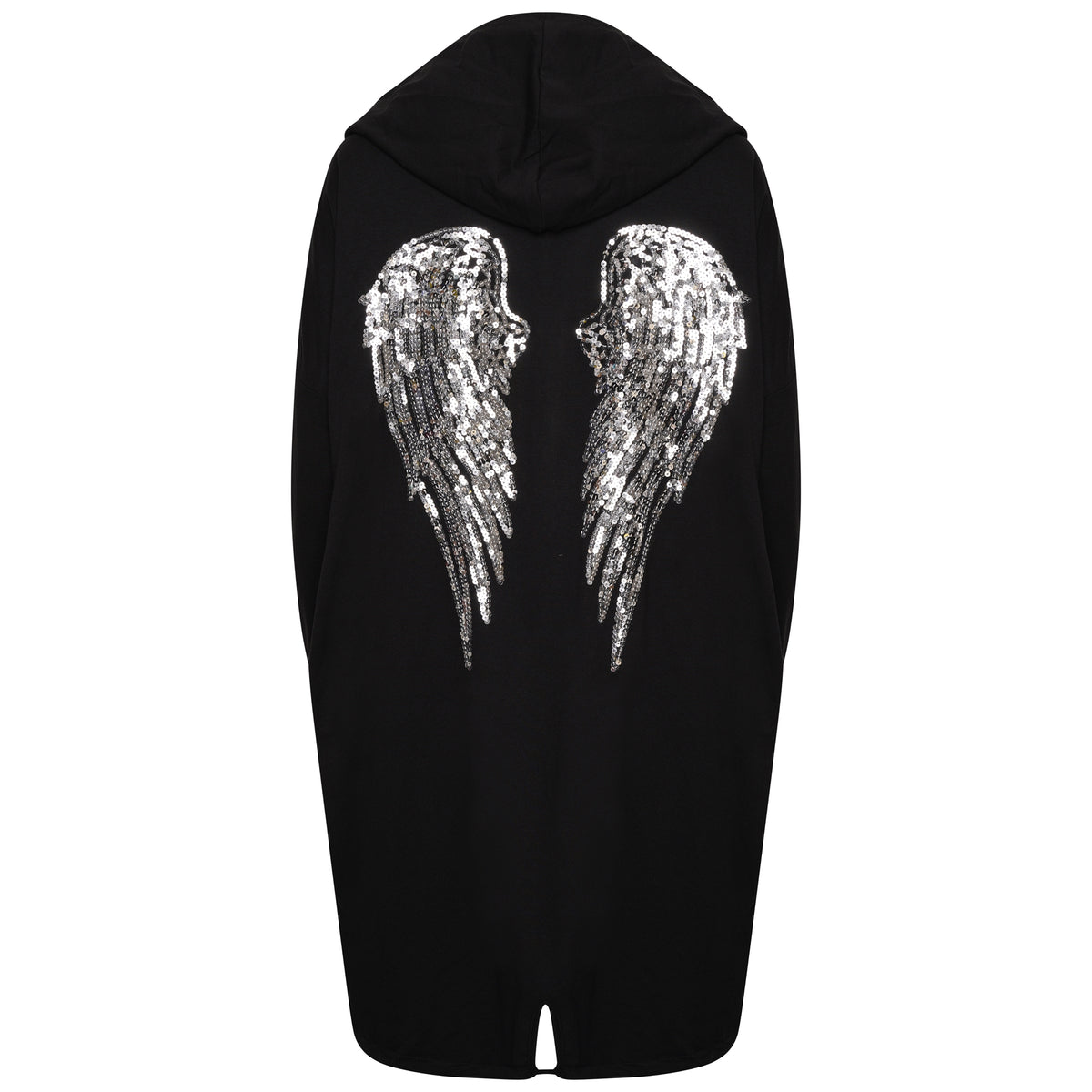 BLACK ANGEL WING HOODED CARDI