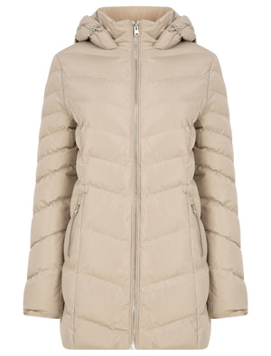 STONE QUILTED HOODED JACKET