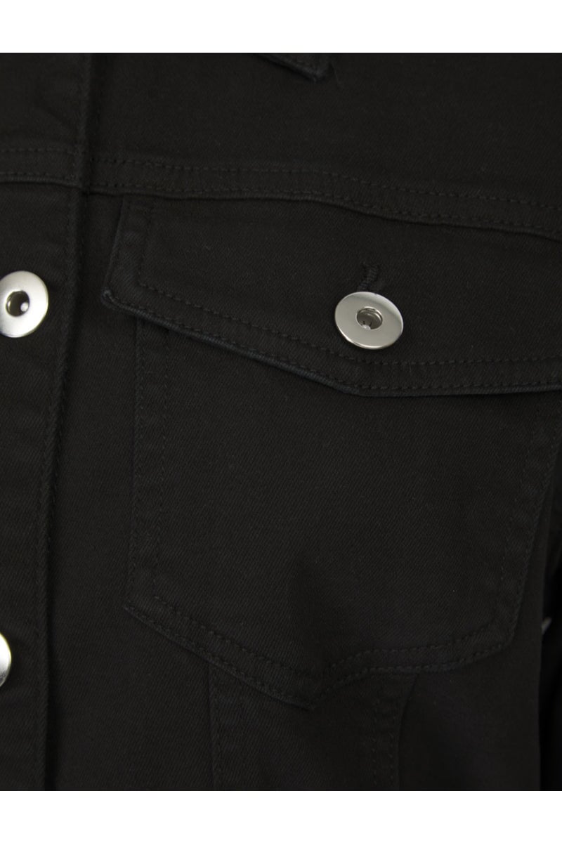 BLACK COTTON STRETCH DENIM JACKET