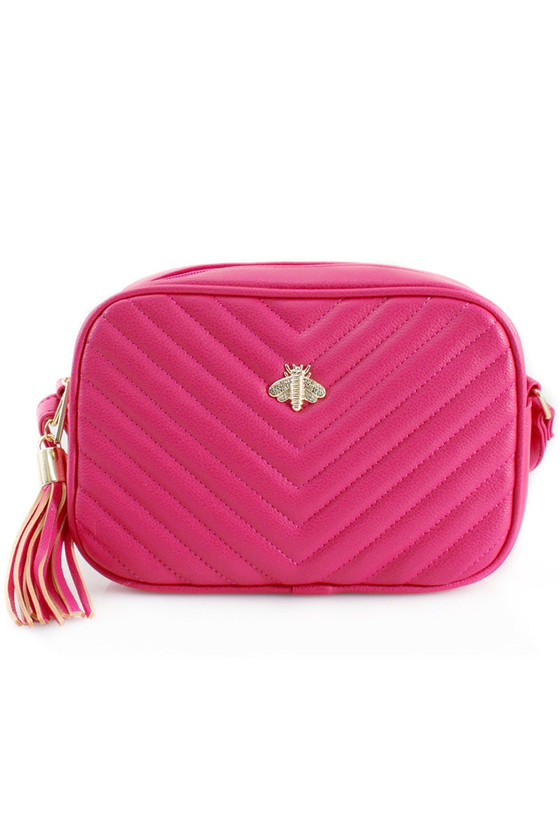 ROSE PINK BEE LOGO CROSS BODY BAG
