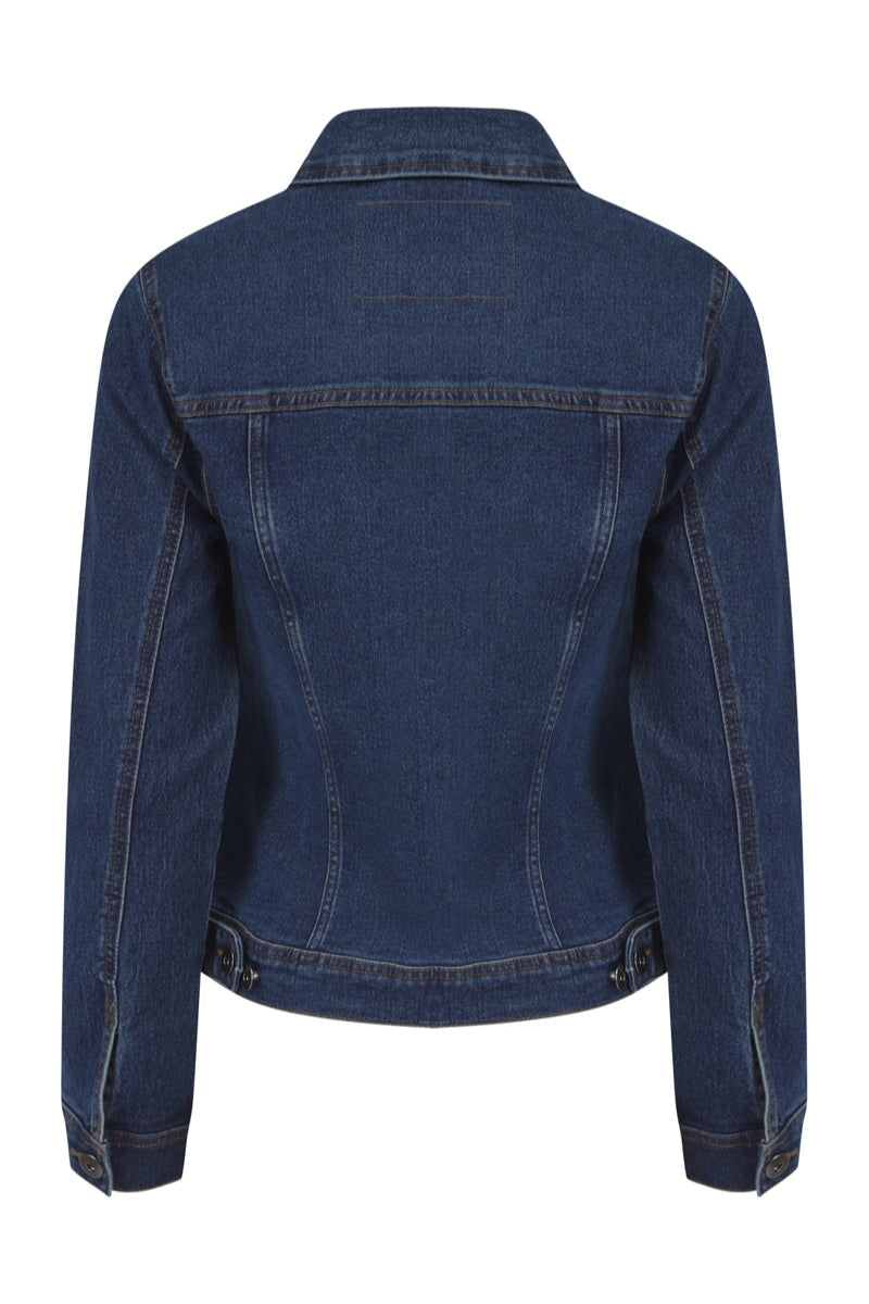 INDIGO WASH COTTON STRETCH DENIM JACKET