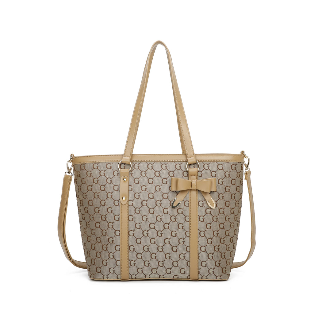 BEIGE G LOGO TOTE BAG - AXP OUTLET