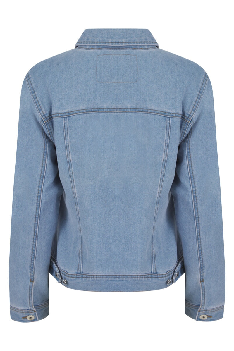 LIGHT BLUE COTTON STRETCH DENIM JACKET