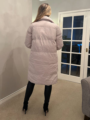 CREAM QUILTED PUFFER COAT but