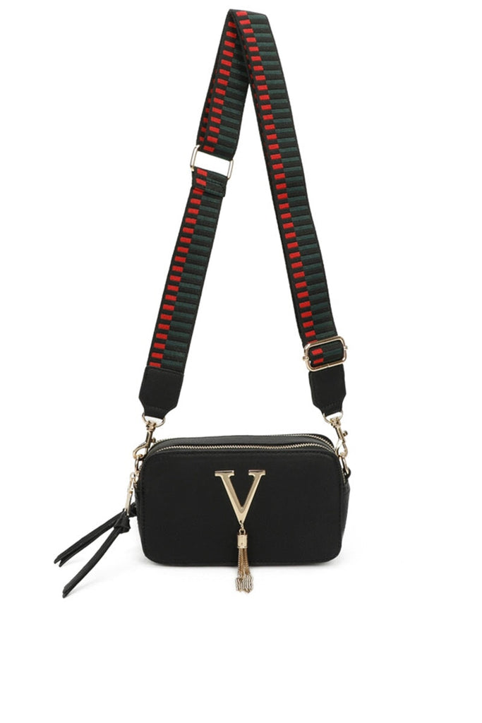 Black tassel cross outlet body bag