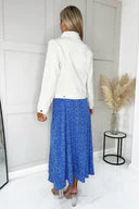 WHITE COTTON STRETCH DENIM JACKET